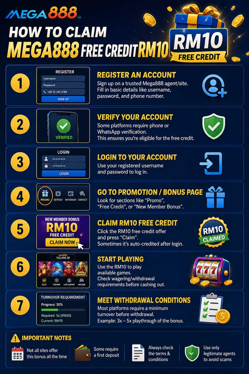 how-to-claim-Mega888-Free-Credit-RM10-steps